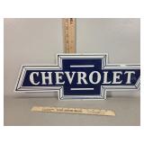 Chevrolet embossed metal sign