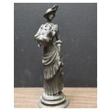Vintage Bronze Chenet sculpture, woman & dog