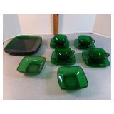 Anchor Hocking green dishes