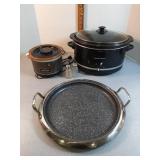 Small and large crock pots & griddle pan