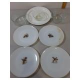 Game Bird Plates- Fire King, Pyrex Bowls +