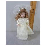 Vintage 8" Bride Doll- Classic Porcelain