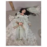 24" Lisette duckhouse porcelain doll, stand is