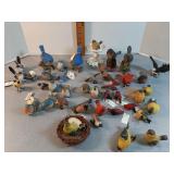 Bird figurines: Finch, cardinals,  Bluejays &