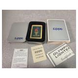 1992 Olympic brass Zippo lighter NIB