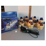 5 snowman lighted lawn stakes