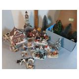 Christmas village pieces and accessories