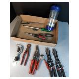 Pliers,  hose clamp, screwdriver +