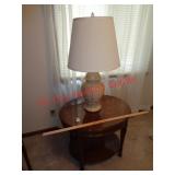 2 TIER ROUND END TABLE AND LAMP