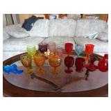 15 PC ASSORTED COLORED GLASSWARE
