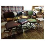 4 VINTAGE OFFICE CHAIRS