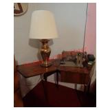 SINGER SEWING MACHINE & BRASS LAMP - BOTH WORK
