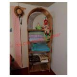WICKER SHELF & CONTENTS