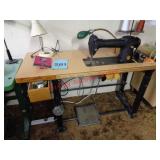 SINGER SEWING MACHINE - APPROX 47" WIDE X 30" TALL