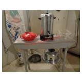 COFFEE PERCULATOR, HALL BAKING DISH, CAKE PLATE ++