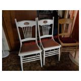 3 PRESSBACK DINING CHAIRS