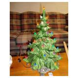 VINTAGE CERAMIC CHRISTMAS TREE -SOME BULBS MISSING