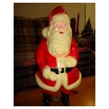 VINTAGE LIGHTED PLASTIC SANTA DECO