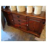 2 PC CHINA HUTCH SOLID WOOD