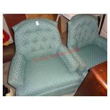 2 BLUE SWIVEL ROCKER CHAIRS
