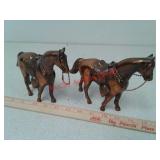2 bronze horse deco