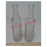 2 vintage Big Chief glass soda / pop bottles -
