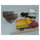 Tonka and nylint vintage toy trucks, trailer
