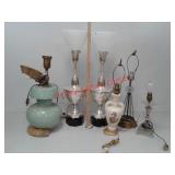 6 vintage table lamps