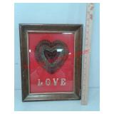 Norman Pierce pheasant feather art "Love" Red