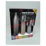 New 3 pack Manna Vogue stainless steel bottles