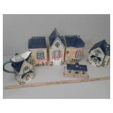 Cracker Barrel canister set with butter dish and