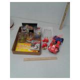 Garfield mugs & book, Transformers, Pebbles