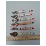 6 vintage beer bottle can openers bar advertising