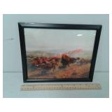 "The Buffalo Hunt" framed picture by John Delbert