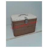 Vintage little brown chest insulated metal cooler