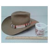 Western cowboy hat and Wyatt Earp Anchor Hocking