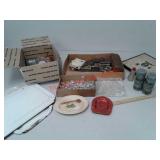 Porcelain Lids, ashtrays, prism