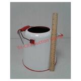 White and red enamel coffee pot