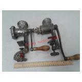 Universal and Griswold meat grinders (Griswold