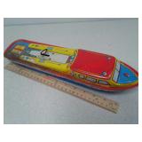 Ohio art Co wind-up metal tin toy boat