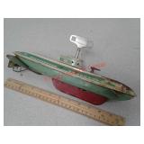 Wolverine tin wind-up toy boat made in USA