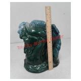 Vintage green horse TV lamp planter