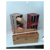 5 wood fruit crates