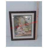 "In Bluebird Land" by Adelaide Heibel framed