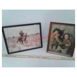 Frederic Remington cowboy Indian print and