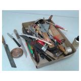 Vintage kitchen utensils - knives, wood handled