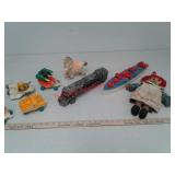 Vintage toys - diecast metal train, plastic