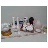 Various glassware, China, vases + + +