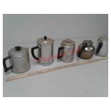 5 vintage coffee percolators pots