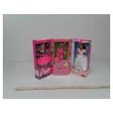 3 barbie dolls